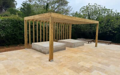 Pergola minimaliste en pin traité