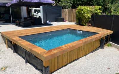 Terrasse en ipé autour d’une piscine hors sol